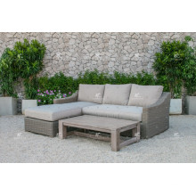 COLEÇÃO ALAND - Novo design PE Wicker Rattan Outdoor Furniture Sofa L forma